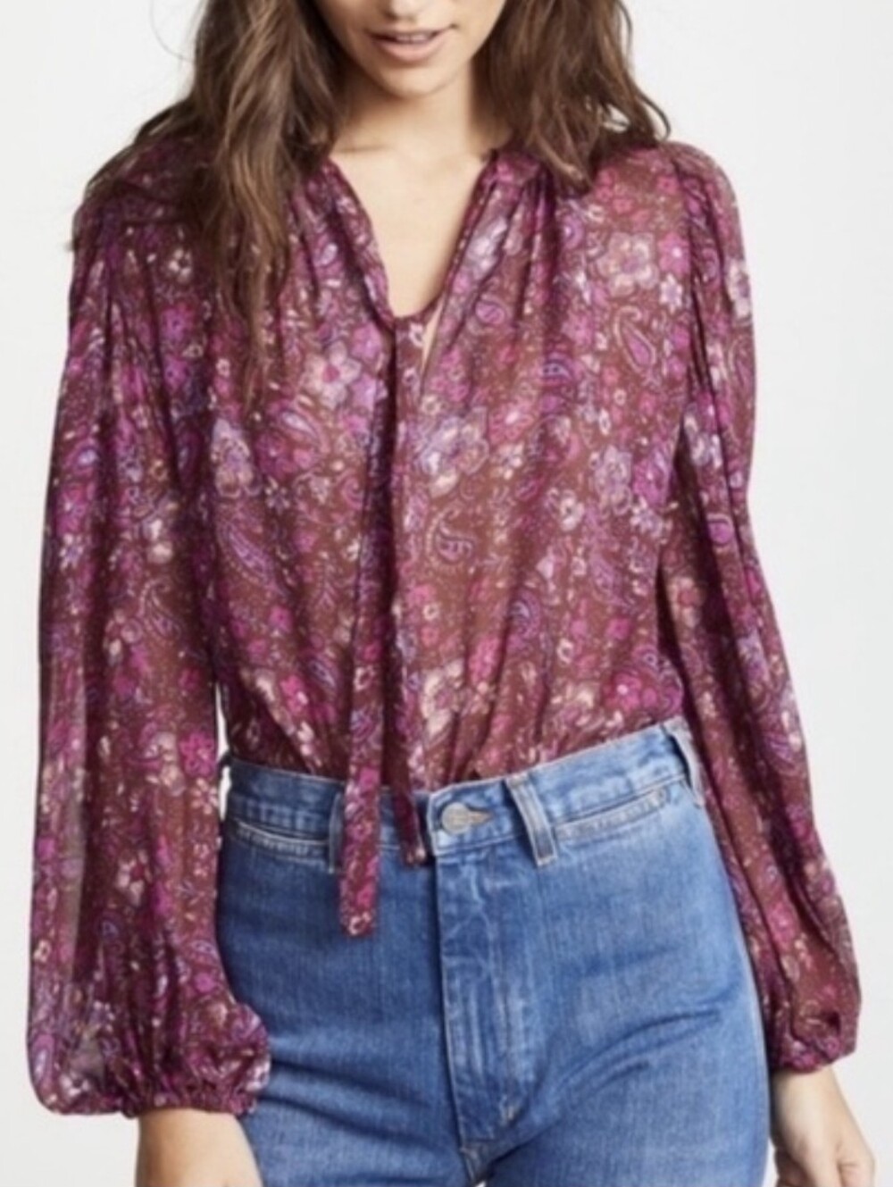 Ulla Johnson Carmine Blouse in Sumac 100% Silk Size 8